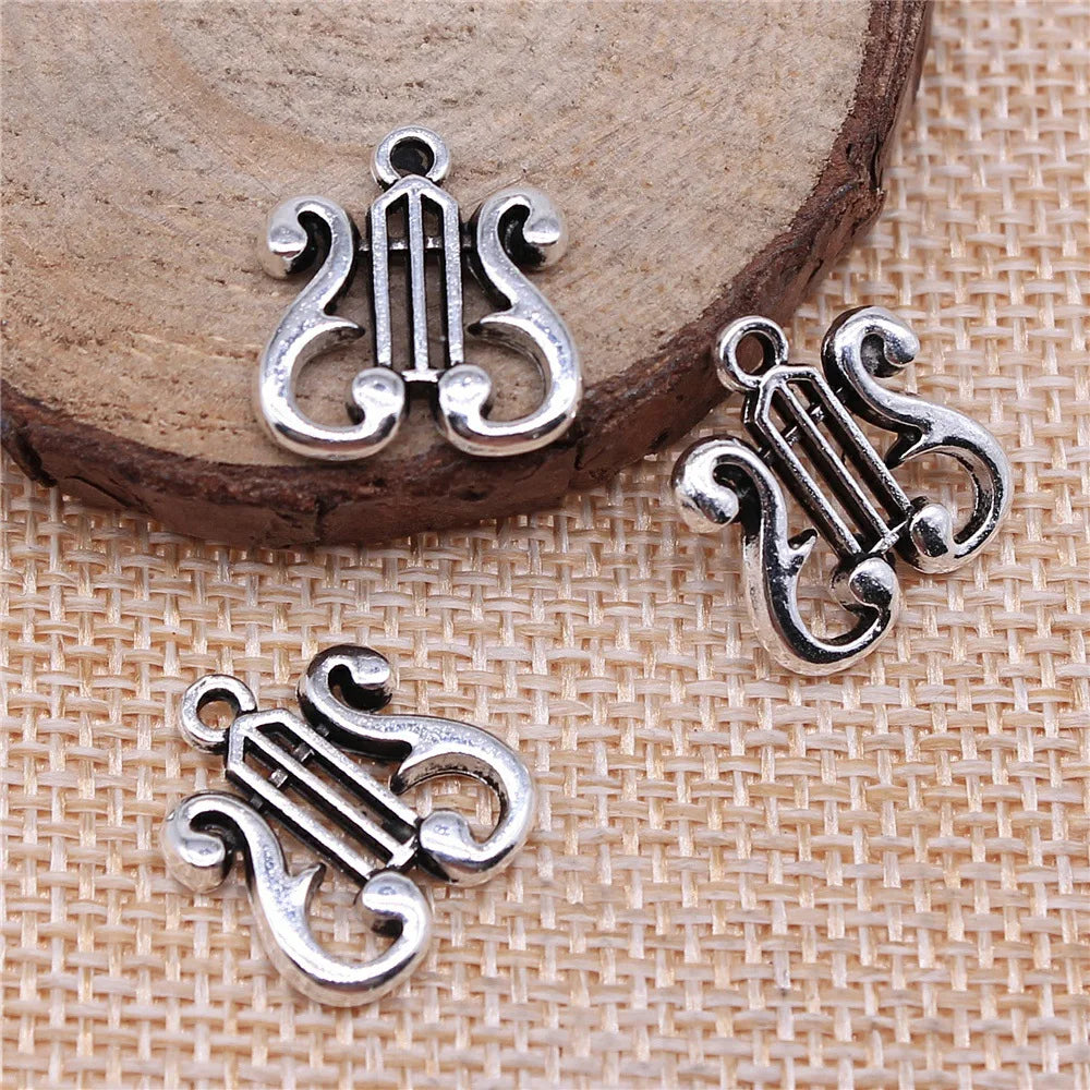 17x16mm 1.9g Multicolor Zinc Alloy Musical Instrument Charm Pendant for DIY Music Theme Jewelry