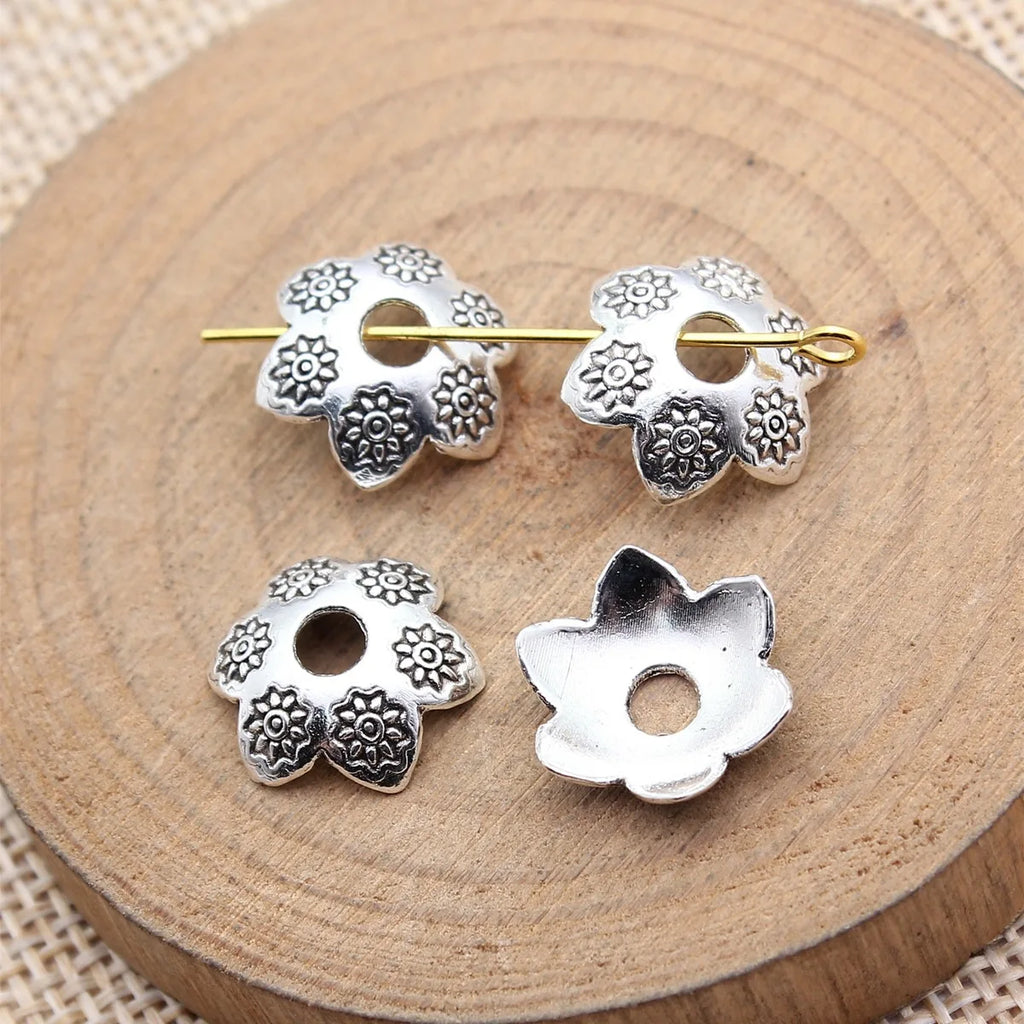 14.5x14.5x4.2mm 0.66g Multicolor Zinc Alloy Flower Bead Caps for DIY Bracelet Necklace Jewelry Findings