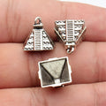 13x13mm 1.6g Antique Silver Zinc Alloy Maya Pyramid Charm Pendant for DIY Necklace Jewelry Making