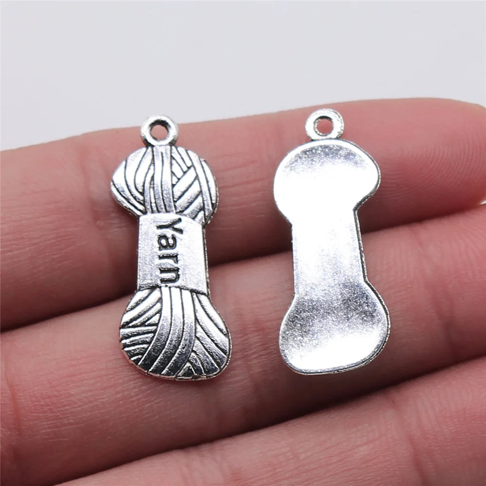 31x12mm 1.9g Multicolor Zinc Alloy Yarn Charm Pendant for DIY Knitting Theme Jewelry Making