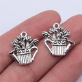 19x17mm 2.2g Multicolor Zinc Alloy Watering Flower Pot Charm Pendant for DIY Jewelry Making