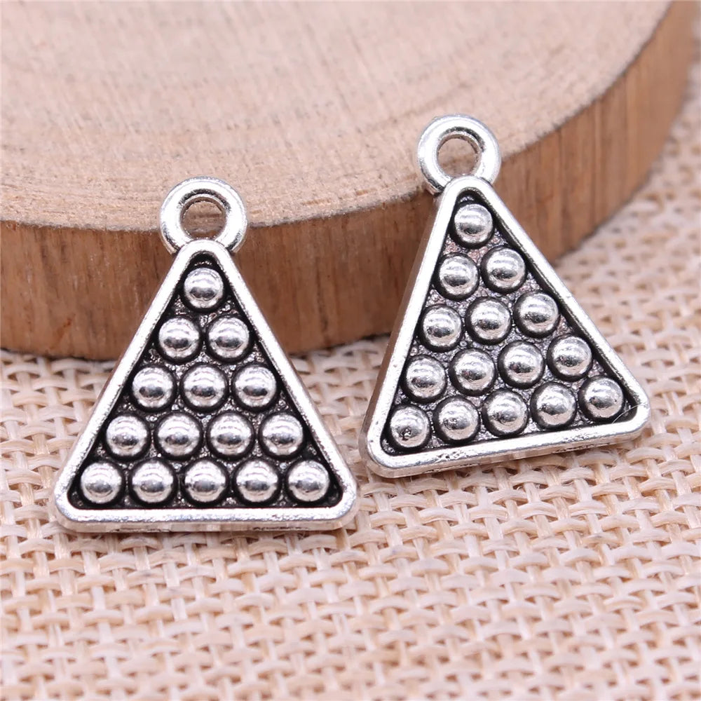 19x16mm 1.96g Antique Silver Zinc Alloy Billiards Snooker Charm Pendant for DIY Jewelry Making