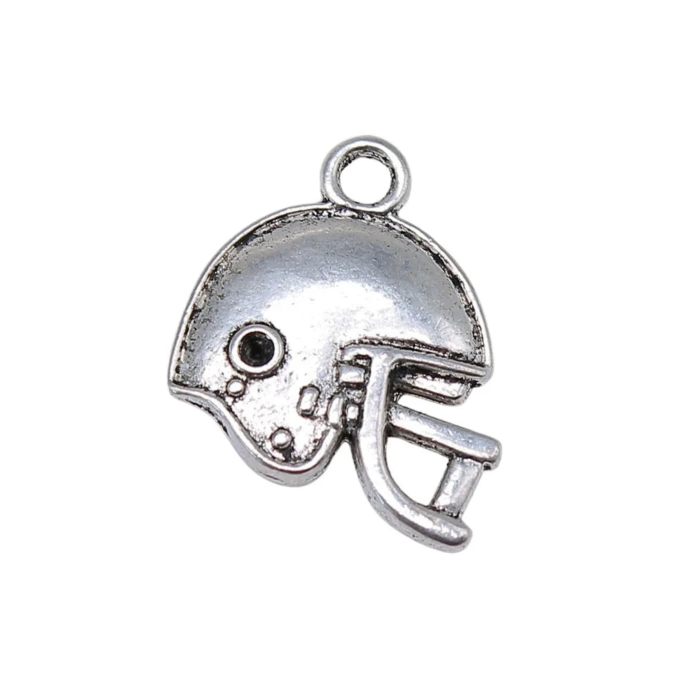 19x17mm 2.8g Zinc Alloy Football Helmet Charm Pendant for DIY Sports Jewelry Making