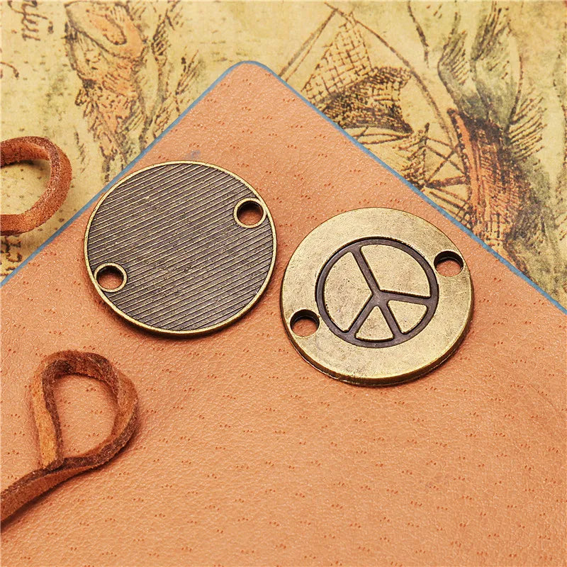 24MM Antique Silver Zinc Alloy Peace Symbol Charm Pendant for DIY Necklace Bracelet Jewelry Making
