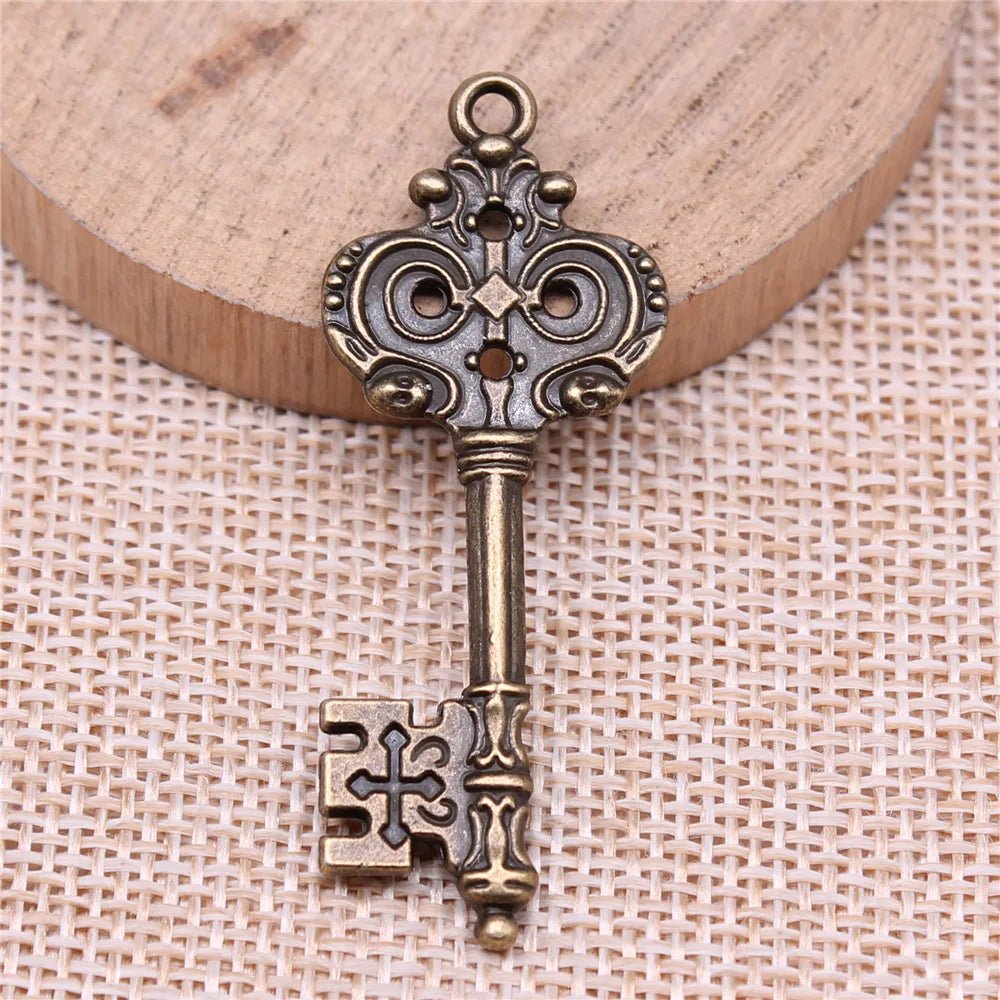 51x20mm 4.2g Multicolor Zinc Alloy Key Charm Pendant for Steampunk Bracelet Necklace Making