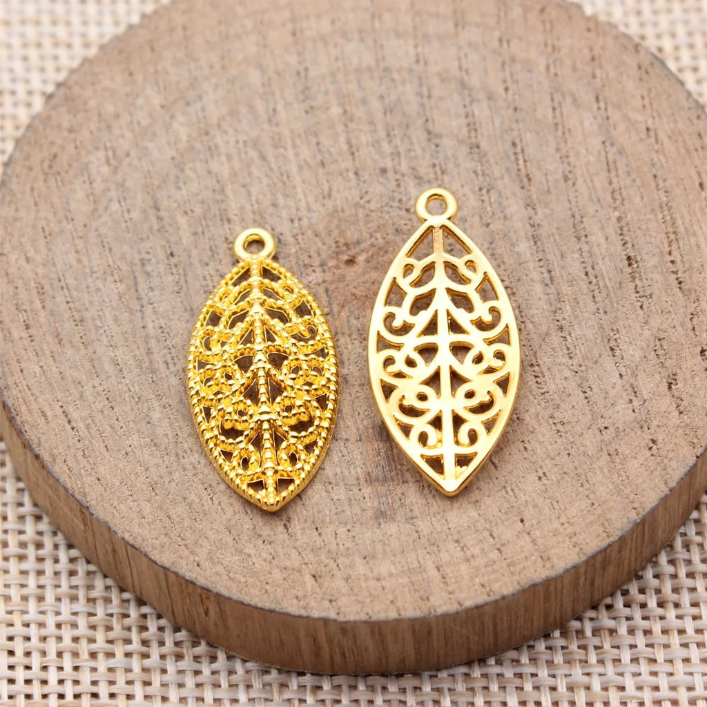 27x12mm 1.1g Multicolor Zinc Alloy Leaf Charm Pendant for Necklace Bracelet Earring DIY Jewelry