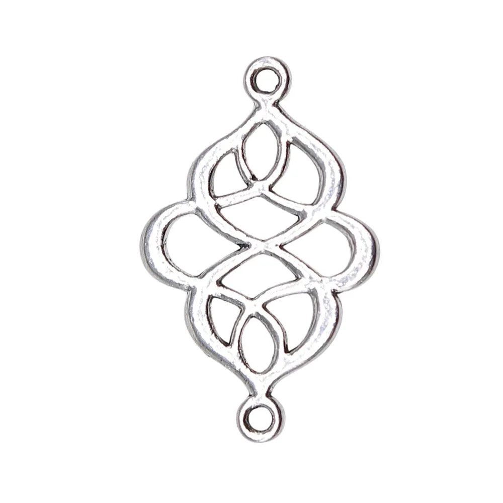 17x26mm 1g Antique Silver Zinc Alloy Chinese Knot Connector Charm for DIY Bracelet Necklace Making