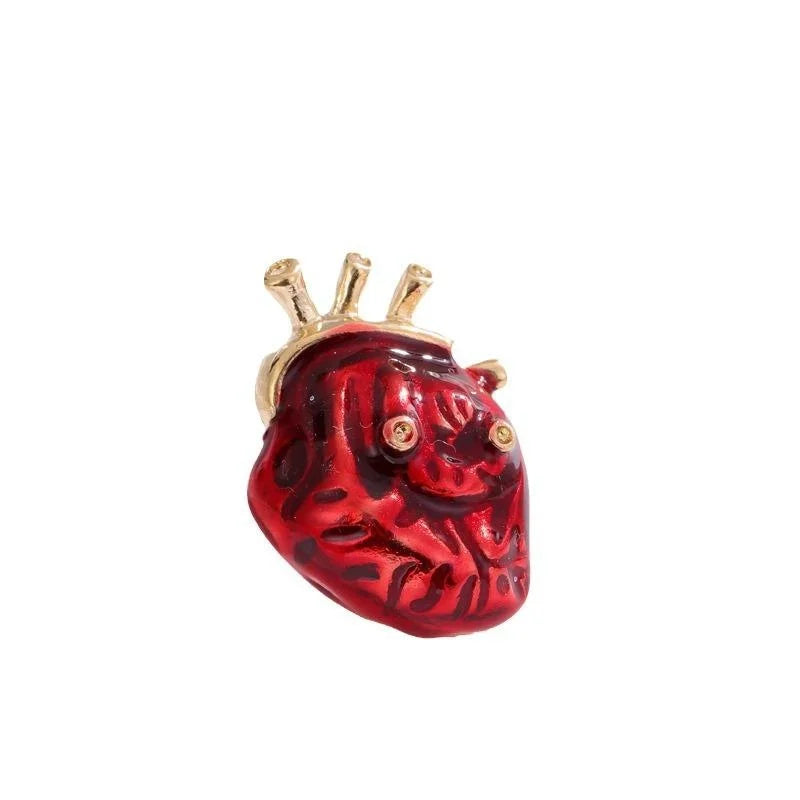 Creative Anatomical Heart Enamel Alloy Brooch, Vintage Medical Organ Lapel Pin Suit Accessory Gift