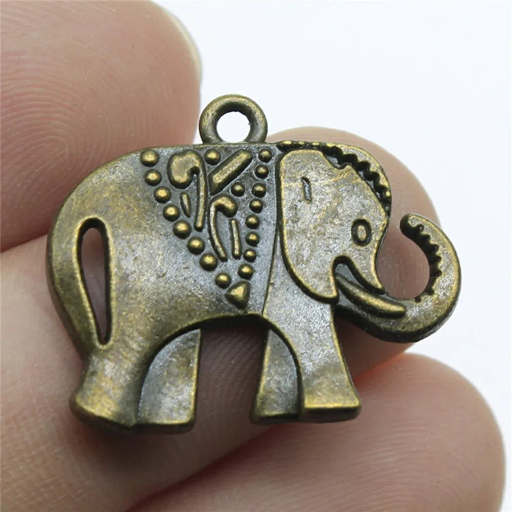 25x21mm 1.8g Multicolor Zinc Alloy Elephant Charm Pendant for DIY Necklace Bracelet Jewelry Making