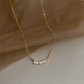 Light Luxury Real Gold Plated Copper Micro Pave Zircon Geometric Clavicle Necklace For Women