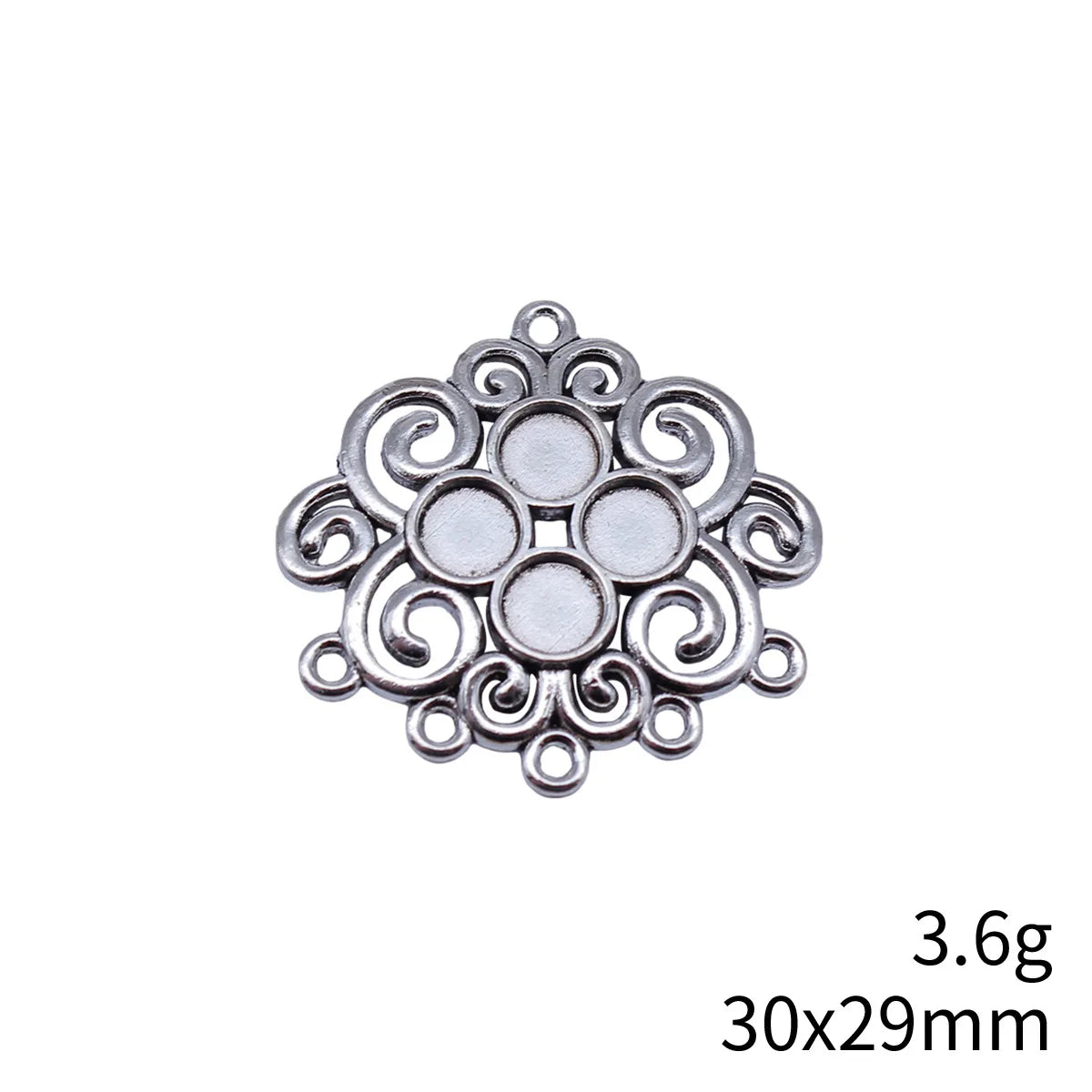 30x29mm 3.6g Multicolor Zinc Alloy Earring Connector Charm for DIY Dangle Earrings Jewelry Making