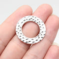 27x27mm 3.2g Multi Color Zinc Alloy Hammered Round Ring Connector Charm for DIY Jewelry Making