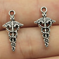 23x11mm 0.9g Antique Silver Zinc Alloy Cane Medical Symbol Charm Pendant for DIY Bracelet Necklace