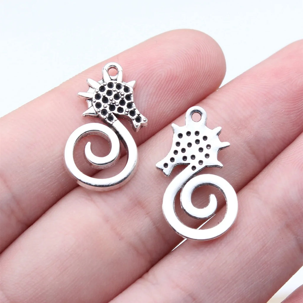 21x12mm 1.3g Antique Silver Zinc Alloy Seahorse Charm Pendant for Necklace Bracelet DIY Jewelry
