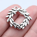 25x27mm 2.6g Antique Silver Zinc Alloy Olive Branch Ring Charm Pendant for Jewelry Making