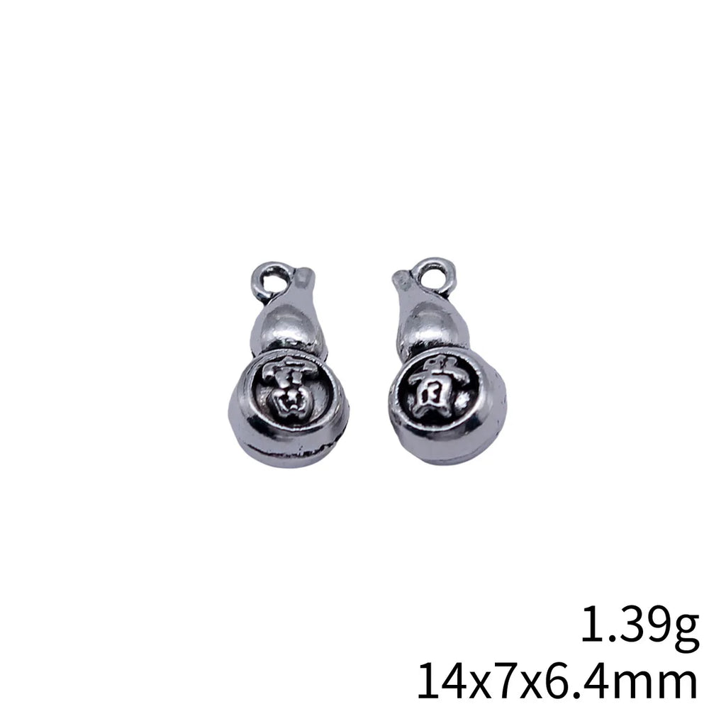 14x7x6.4mm 1.39g Antique Silver Zinc Alloy Gourd Charm Pendant for DIY Necklace Bracelet Jewelry Making