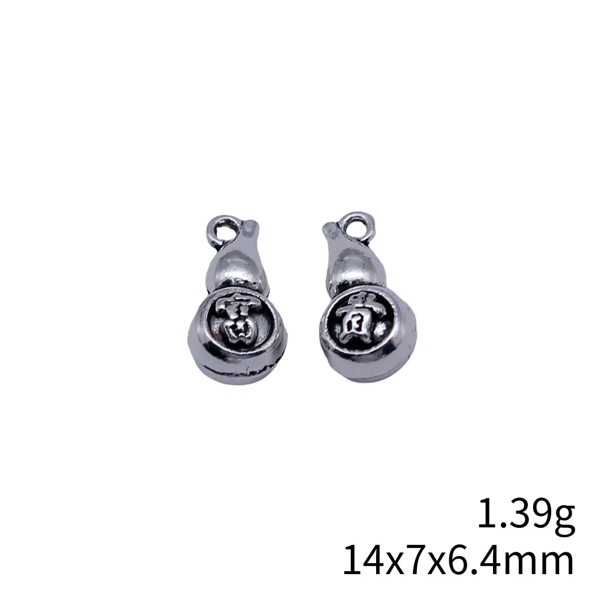 14x7x6.4mm 1.39g Antique Silver Zinc Alloy Gourd Charm Pendant for DIY Necklace Bracelet Jewelry Making