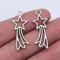 30x12mm 1.3g Multicolor Zinc Alloy Five-Point Star Comet Charm Pendant for DIY Jewelry Making