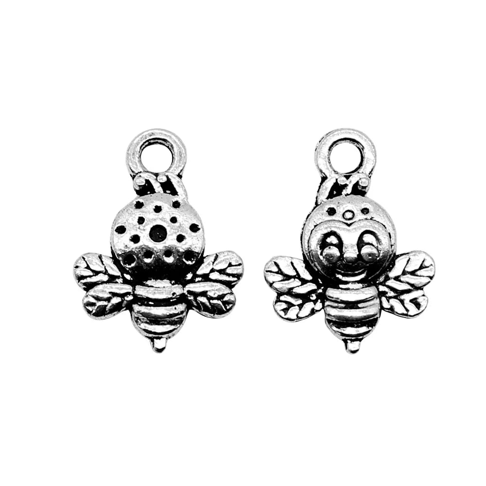 11x16mm 0.9g Multicolor Zinc Alloy Bee Charm Pendant for DIY Bracelet Necklace Jewelry Making