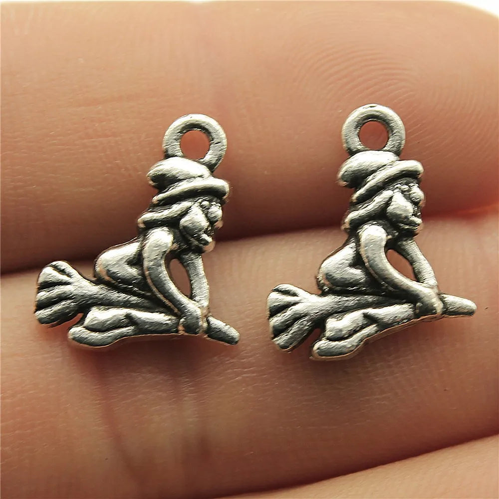 16x14mm 1g Antique Silver Zinc Alloy Wizard Magician Charm Pendant for DIY Jewelry Making