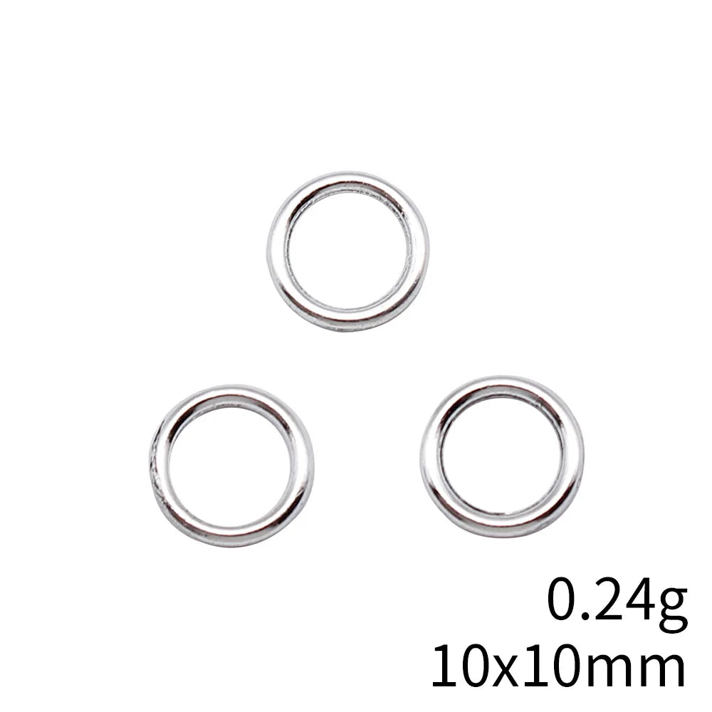 10x10mm 0.24g Multicolor Zinc Alloy Round Ring Charm Pendant for DIY Necklace Bracelet Making