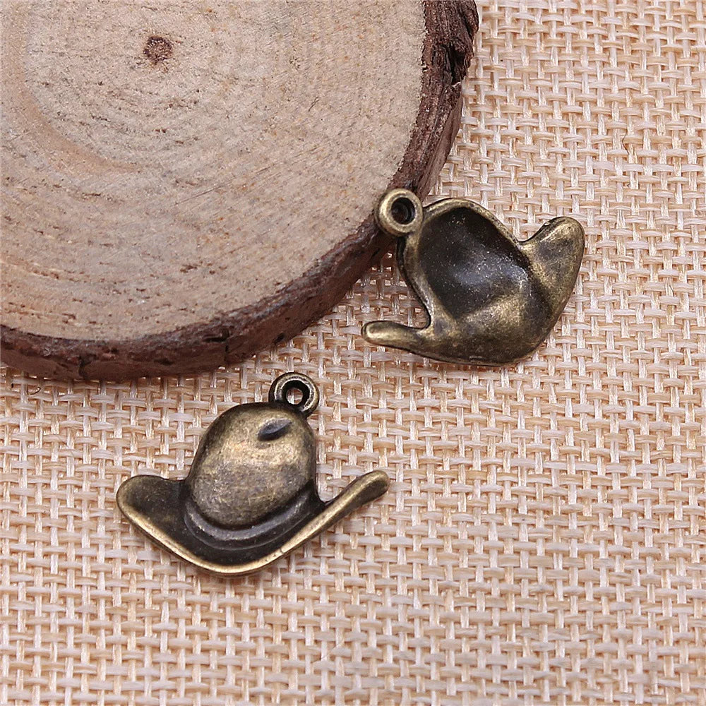 23x20mm 2.2g Multicolor Zinc Alloy Hat Charm Pendant for DIY Necklace Bracelet Making