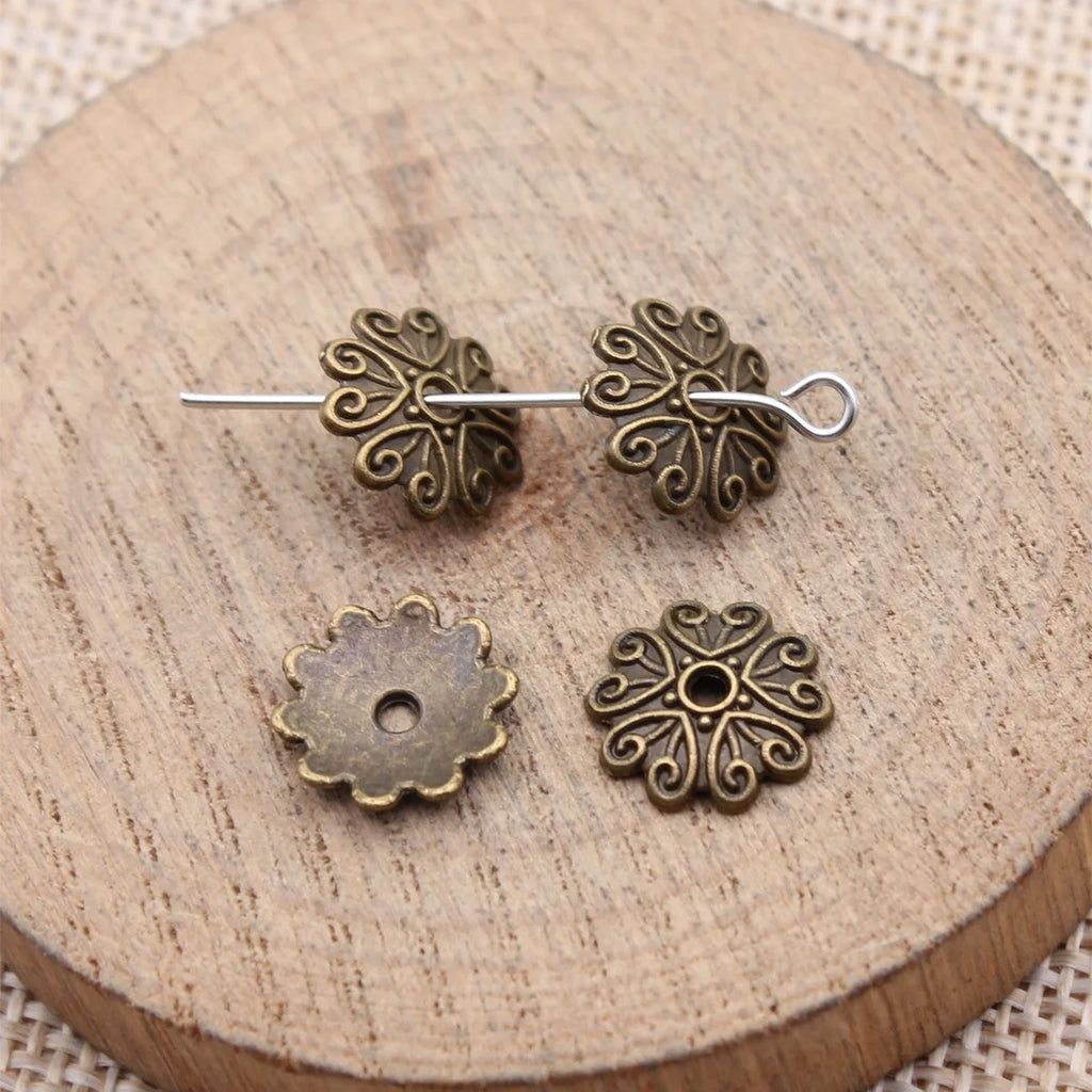 11x11x2.3mm 0.4g Multicolor Zinc Alloy Flower Bead Caps for Beaded Necklace Bracelet DIY Jewelry