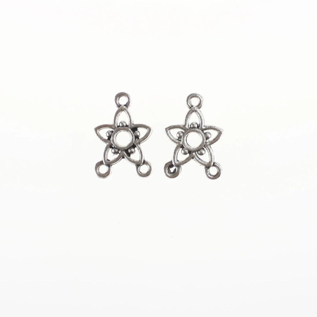 Zinc Alloy Flower Triangle Charm Pendant for DIY Necklace Bracelet Jewelry Making