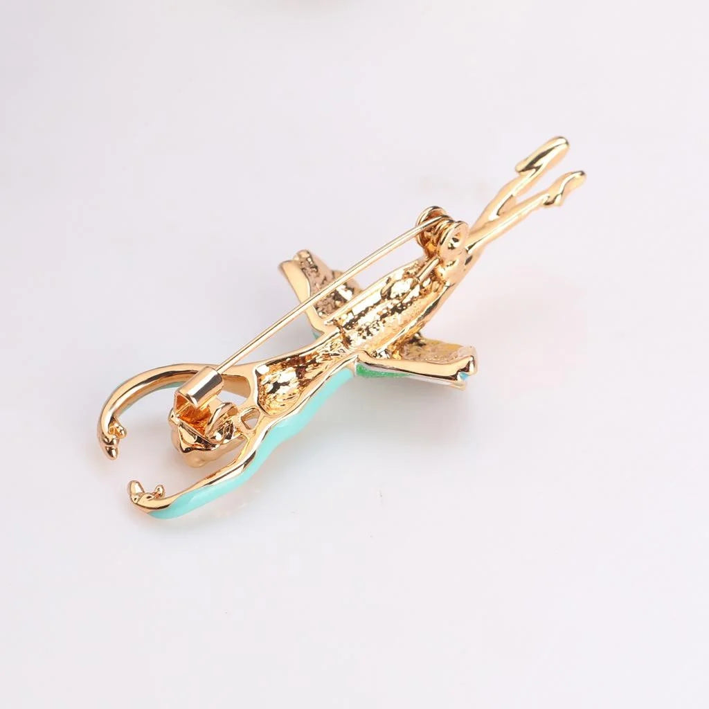 Elegant Pink Enamel Alloy Ballerina Girl Brooch With Rhinestones, Lapel Pin Corsage Suit Accessory Gift