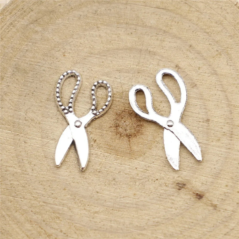 19x11mm 0.5g Multi-Color Zinc Alloy Scissors Charm Pendant for Necklace Bracelet DIY Jewelry Making