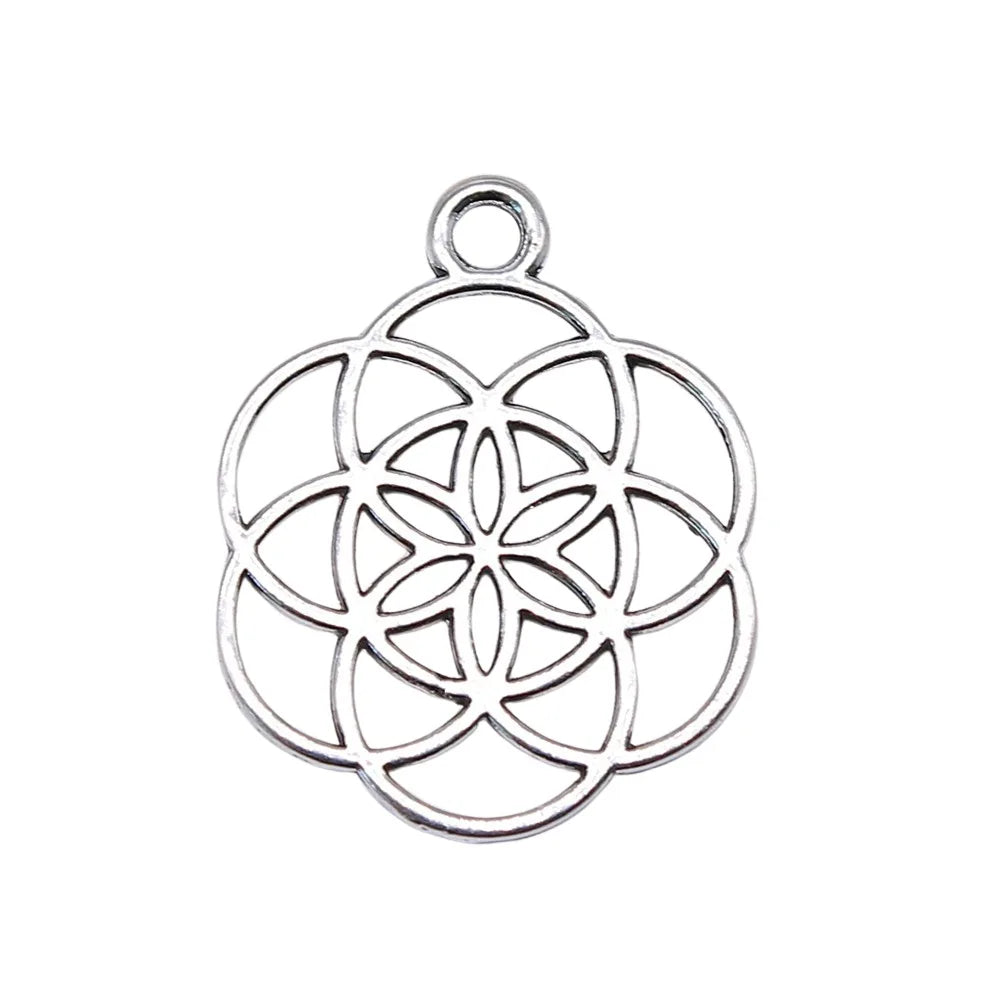 25x20mm 1.4g Multicolor Zinc Alloy Small Geometric Flower Charm Pendant for DIY Jewelry Making