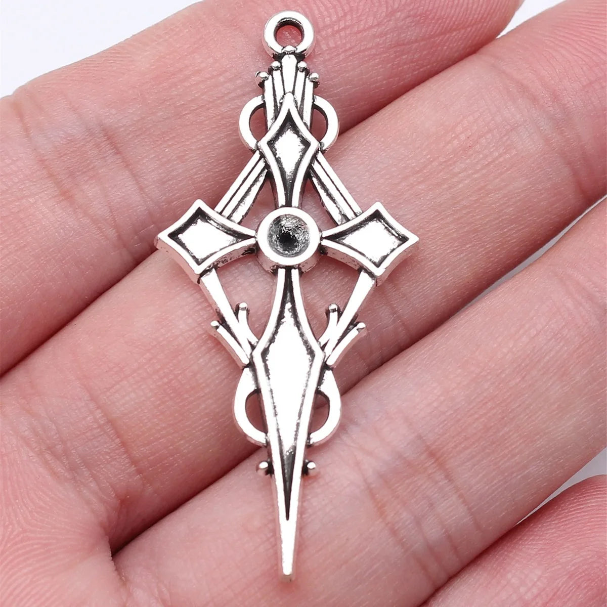 48x22mm 3g Antique Silver Zinc Alloy Sword Charm Pendant for Vintage DIY Necklace Making