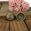 17MM Antique Silver Zinc Alloy Paw Print Charm Pendant for DIY Necklace Bracelet Jewelry Making