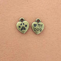 13x10MM Zinc Alloy Dog Heart Charm Pendant for DIY Necklace Bracelet Jewelry Making