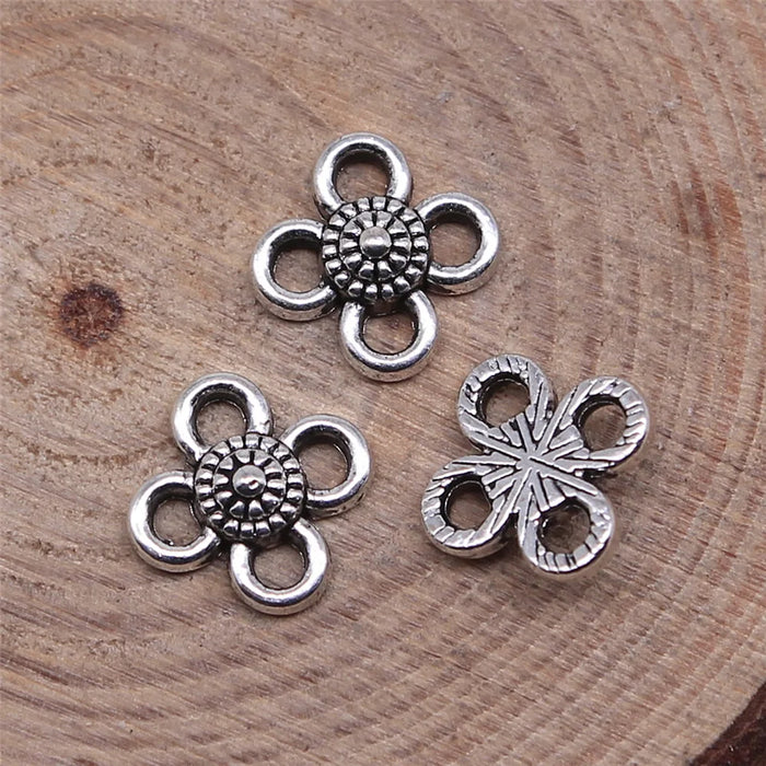 8x8mm 0.4g Multicolor Zinc Alloy Flower Connector Charm for DIY Bracelet Necklace Jewelry Making