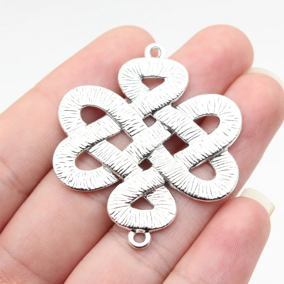 45x38mm 5.9g Multicolor Zinc Alloy Chinese Knot Connector Charm for DIY Necklace Bracelet Making