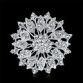 Luxury Silver-Plated Alloy Rhinestone Snowflake Flower Brooch, Elegant Lapel Pin Corsage Suit Accessory Gift