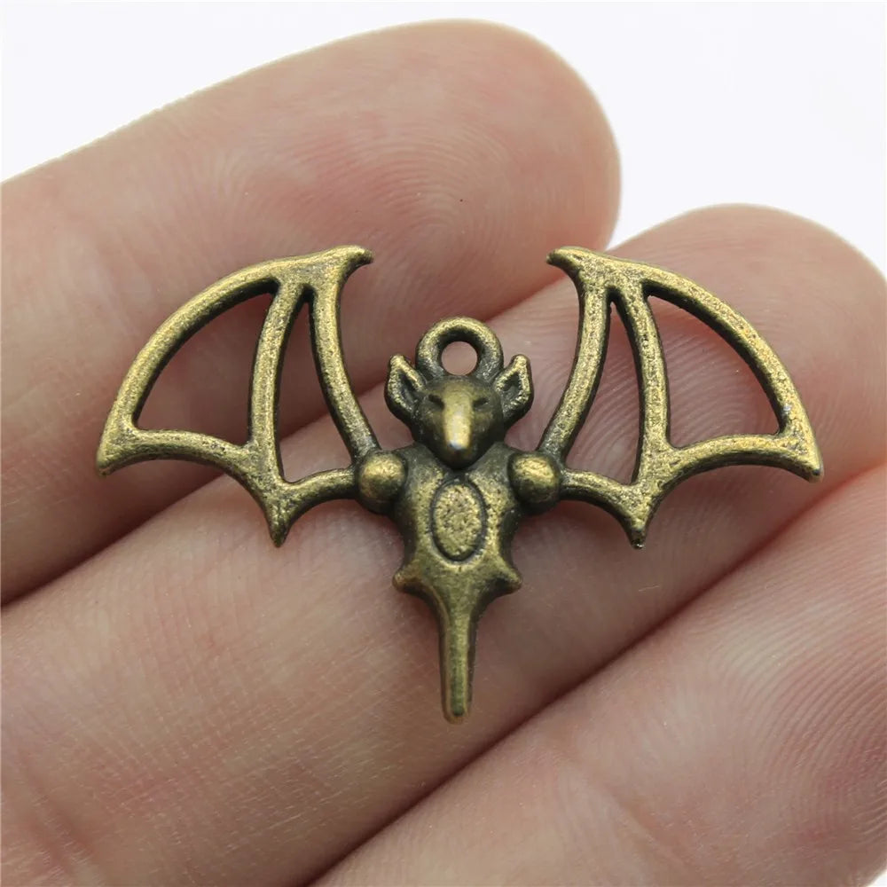 33x23mm 2g Multicolor Zinc Alloy Bat Charm Pendant for Halloween Bracelet Necklace DIY Making