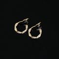 Elegant Gold Alloy Zircon Twisted Hoop Mosquito Coil Stud & Clip On No Piercing Small Huggie Earrings