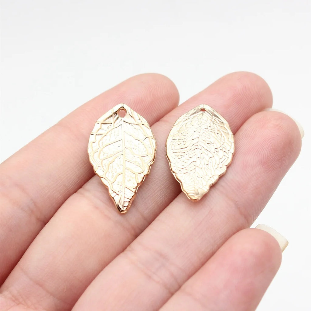 26x15mm 1.65g Multi Color Zinc Alloy Leaf Charm Pendant for DIY Bracelet Necklace Jewelry Making