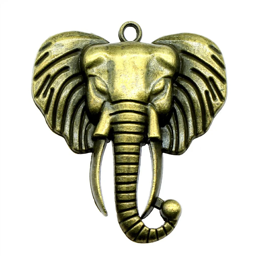 54x47mm 10.1g Multicolor Zinc Alloy Elephant Charm Pendant for DIY Necklace Bracelet Jewelry Making