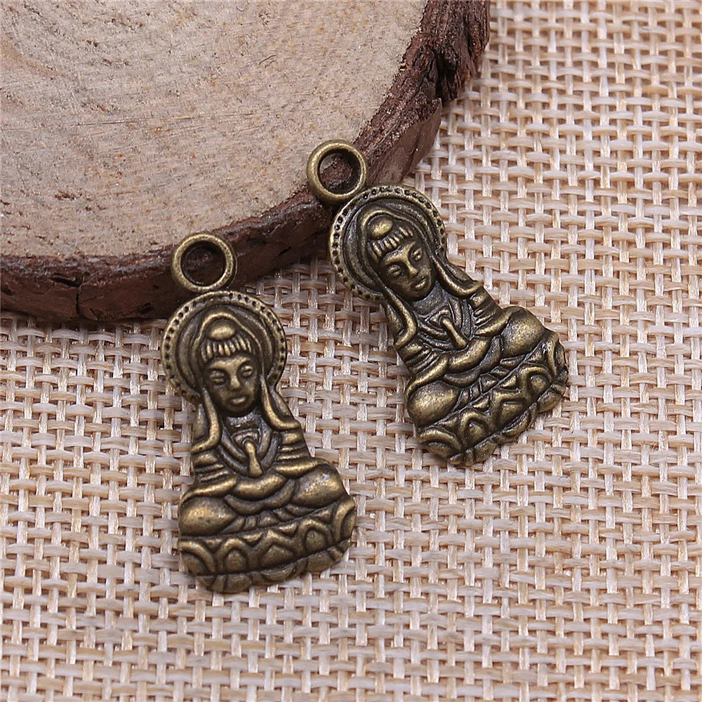 26x13mm 2.4g Multicolor Zinc Alloy Guanyin Goddess Charm Pendant for DIY Necklace Jewelry Making