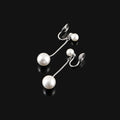 Elegant Spiral Pearl Tassel Drop Stud & Clip On No Piercing Silver Alloy Women's Fashion Earrings
