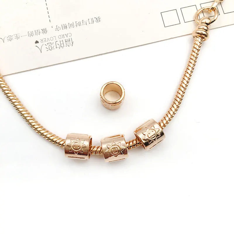 KC Gold Zinc Alloy Crown Large Hole Spacer Beads for European Bracelet Jewelry Making
