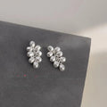 Silver Tone Copper Grape Cluster Drop Earrings French Elegant Light Luxury Style