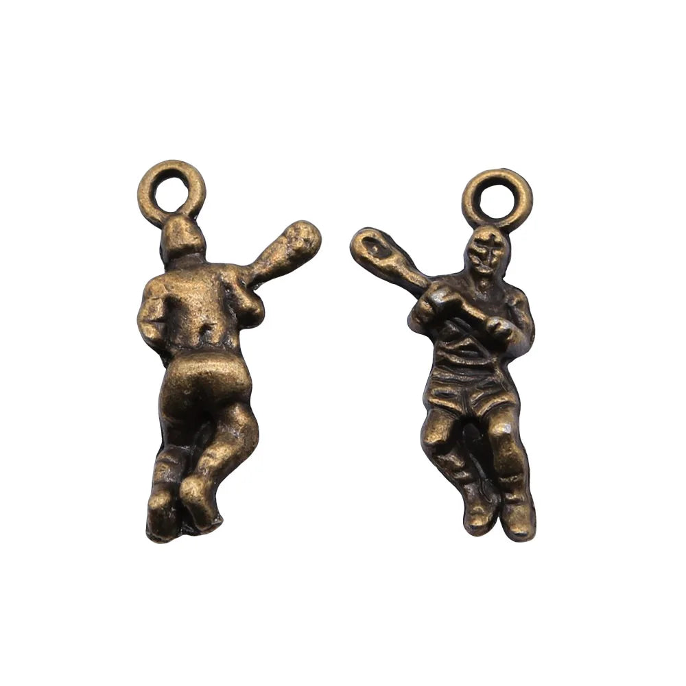 23x11mm 1.2g Multicolor Zinc Alloy Ice Hockey Player Charm Pendant for DIY Necklace Bracelet Making