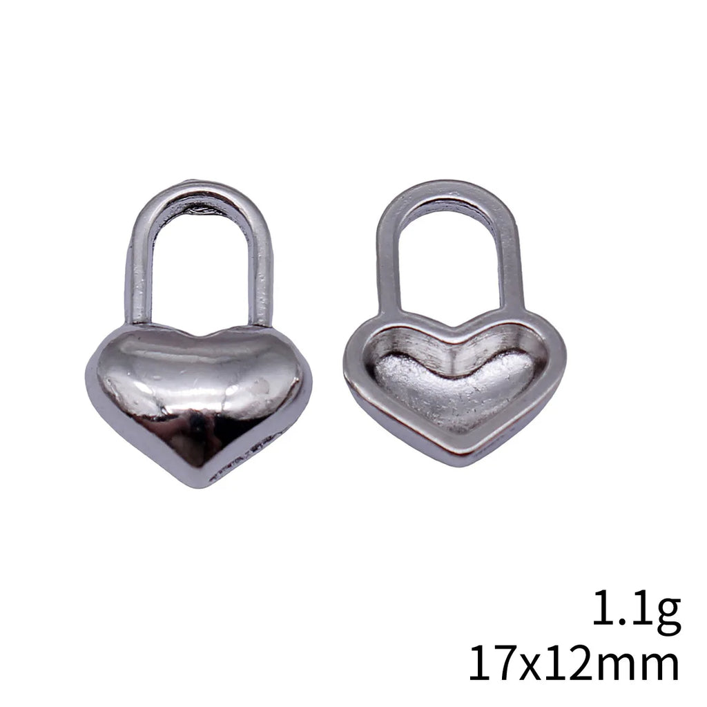 17x12mm 1.1g Multicolor Zinc Alloy Heart Lock Charm Pendant for DIY Bracelet Necklace Jewelry Making