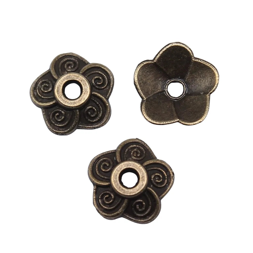 9x9mm 0.2g Zinc Alloy Flower Bead Cap Spacer Beads for DIY Earrings Necklace Jewelry Making