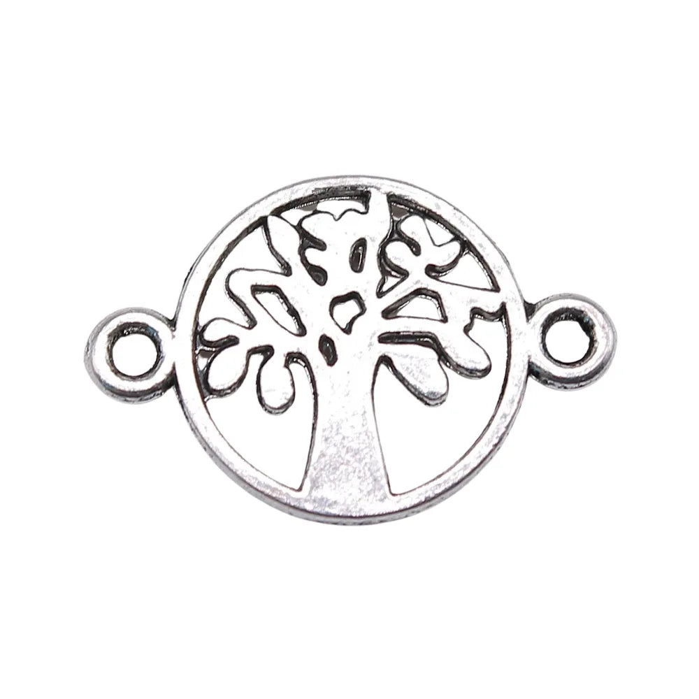 12x18mm 0.6g Antique Silver Zinc Alloy Tree of Life Connector Charm for Bracelet Jewelry Making
