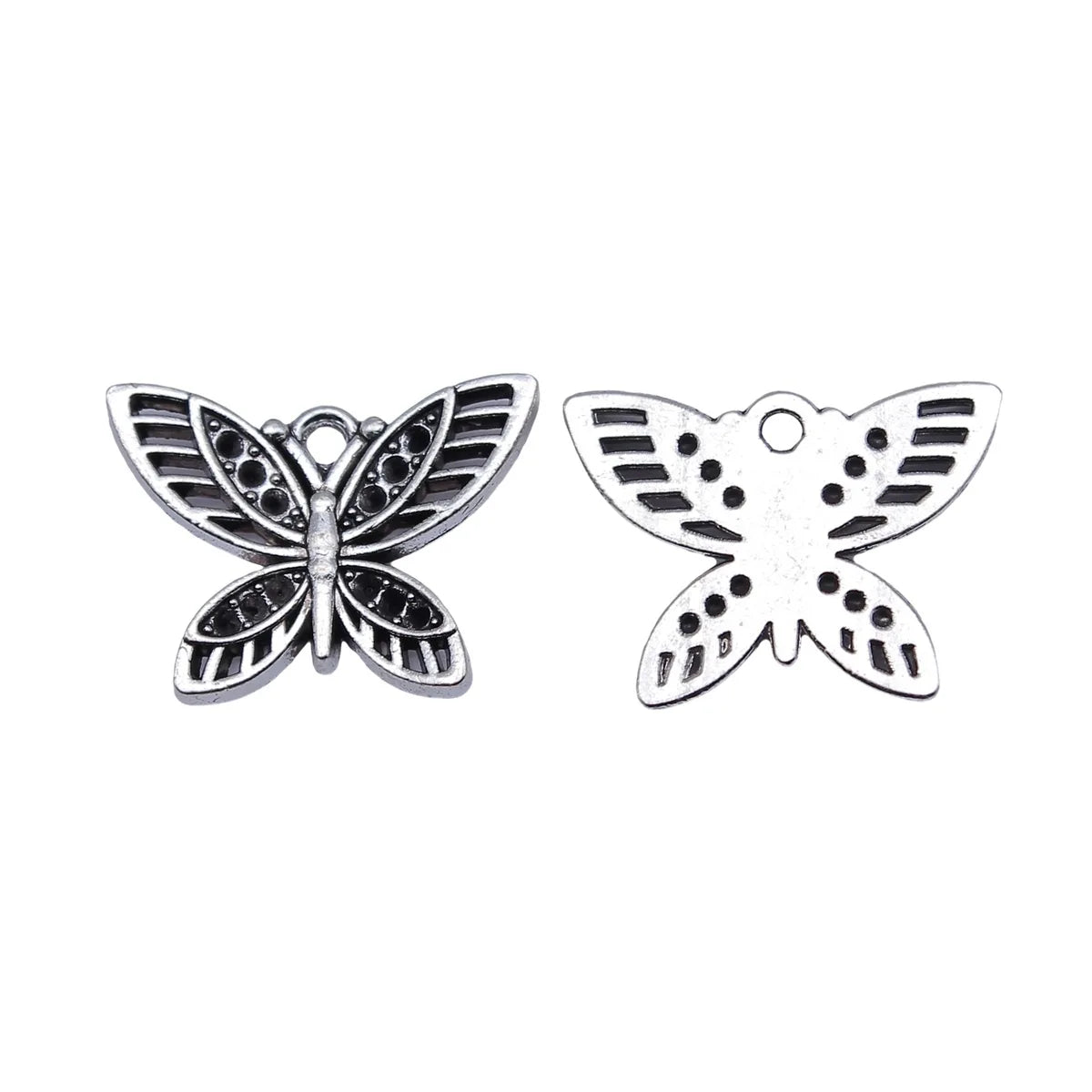 20x15mm 1.5g Antique Silver Finish Zinc Alloy Butterfly Charm Pendant for Bracelet Necklace DIY
